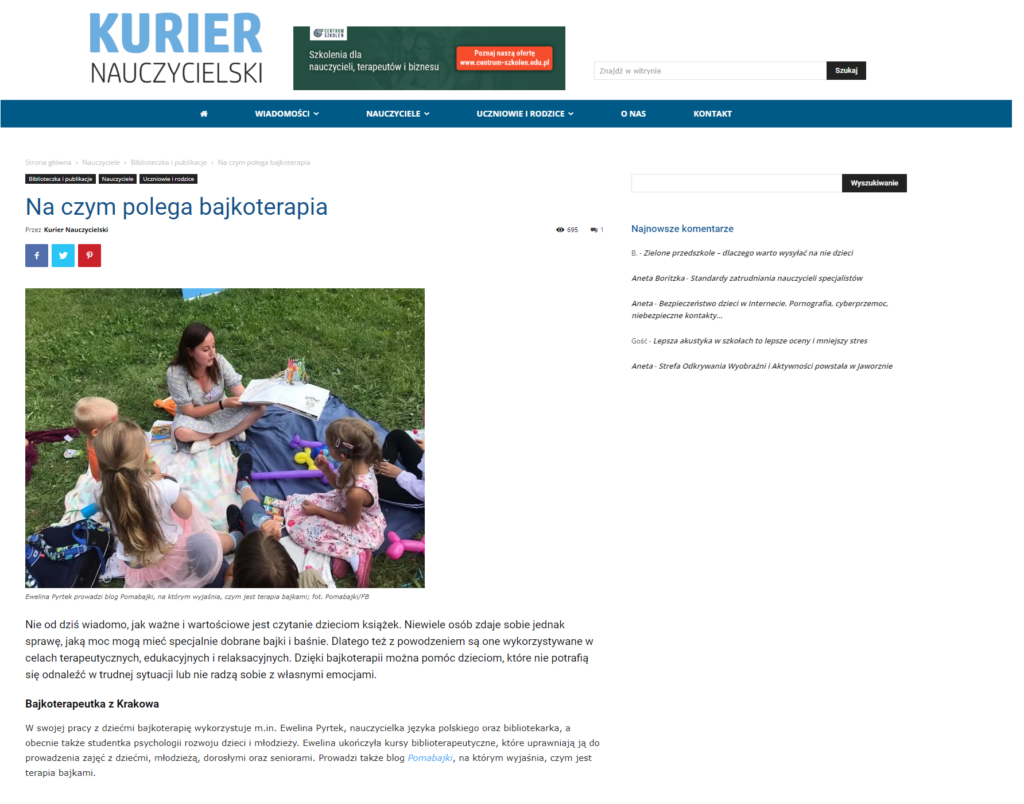 Kurier Nauczycielski Pomabajki Bajkoterapia