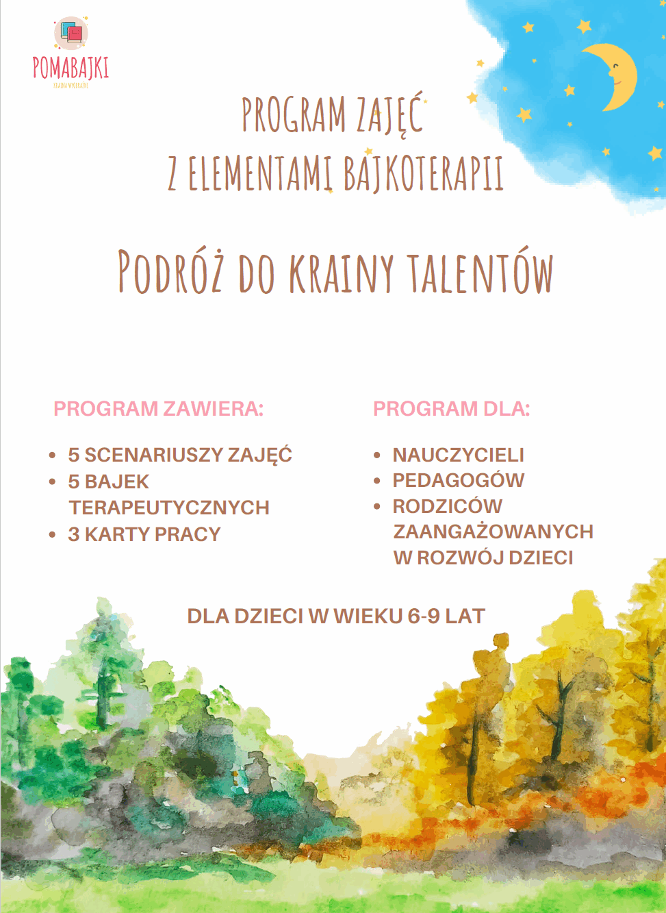 Scenariusze do zajęć bajkoterapia talenty Pomabajki