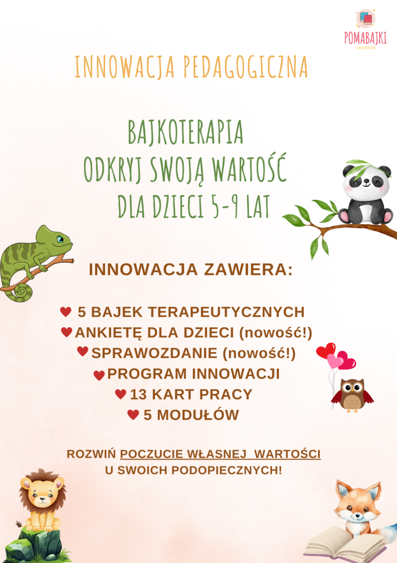 Innowacja Pedagogiczna Bajkoterapia Poczucie Własnej Wartości